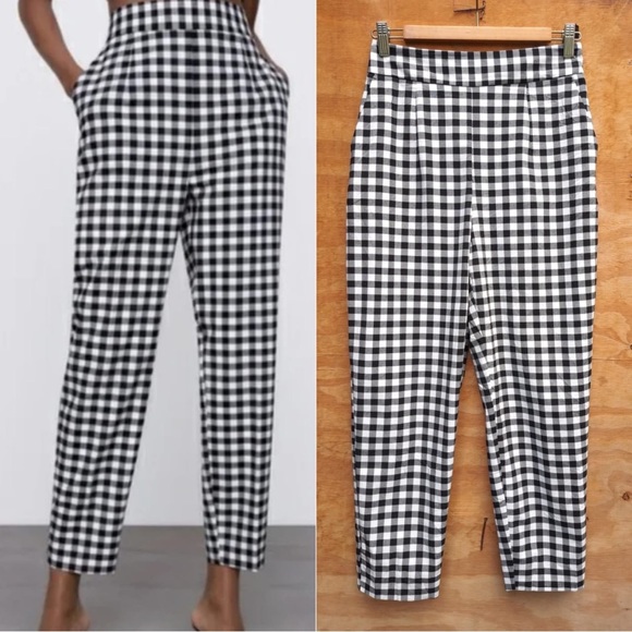 Zara gingham cropped pants - Picture 2 of 5